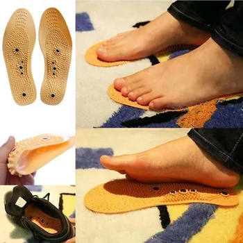 

2019 New Unisex Health Foot Magnetic Insoles Slimming Therapy Massage Foot Care Shoes Mat Pad Brown Insole Whole sale