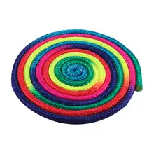 Спортивная Радуга Цвет Ритмическая гимнастика веревка сплошная конкуренция искусство тренировочная веревка, прочные резиновые ремни гимнастический Канат