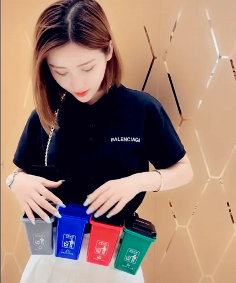 

Douyin Celebrity Style Compartmental Garbage Can Backpack Shoulder Bag Early Education Game Props Card Kindergarten Children'S E