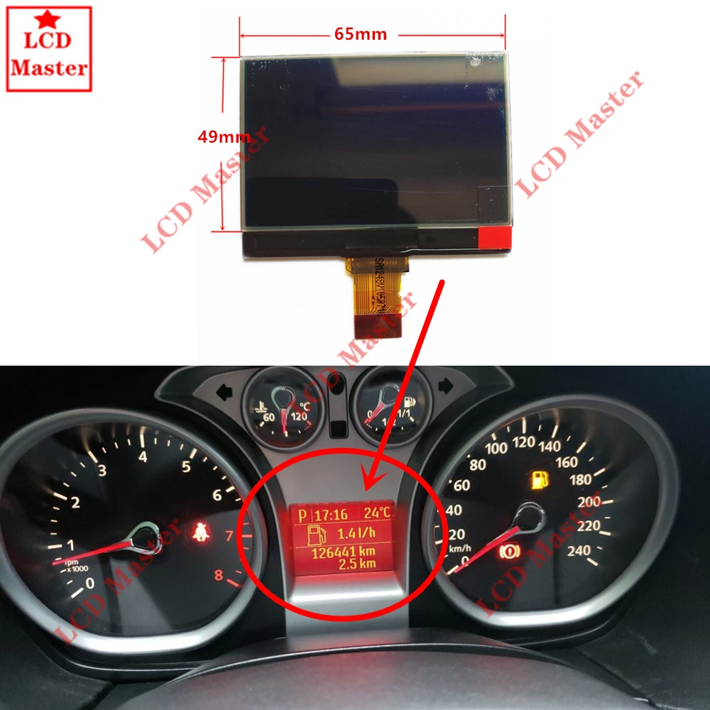 1pcs Lcd Display Screen For Ford Focus Cmax Galaxy Kuga Instrument