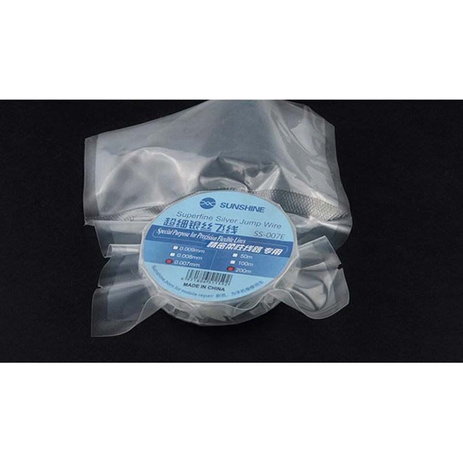 SUNSHINE 0.007mm Ultra-fine Silver Wire Precision Flexible Dedicated Jump Fly Line For Circuit Board PCB Motherboard Repair