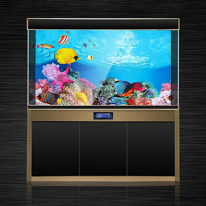 Аквариум наклейка с пейзажем 3D фоновая живопись наклейка плакат аквариум двухсторонний океан море фон растений аквариум Декор