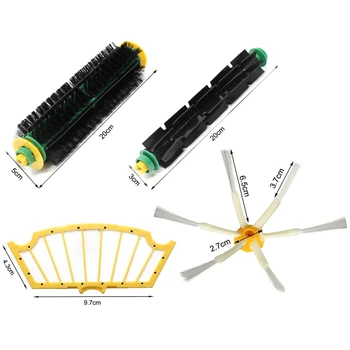 

Replacement Filter Brush Round Cleaning Tool Accessories Kit For Irobot Roomba 500 Series 510 530 540 550 560 580 570