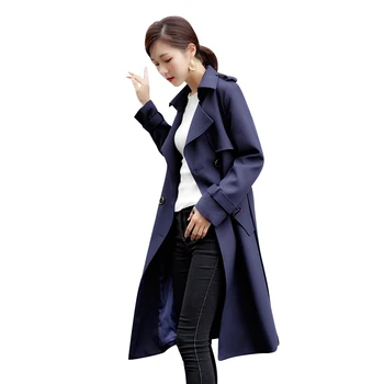 

New windbreaker women's medium and long version women's slim and thin coat celebrity temperament trend