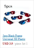 1pc Universal Black Frame Red Blue Cyan Anaglyph 3D Glasses 0.2mm For Movie Game DVD
