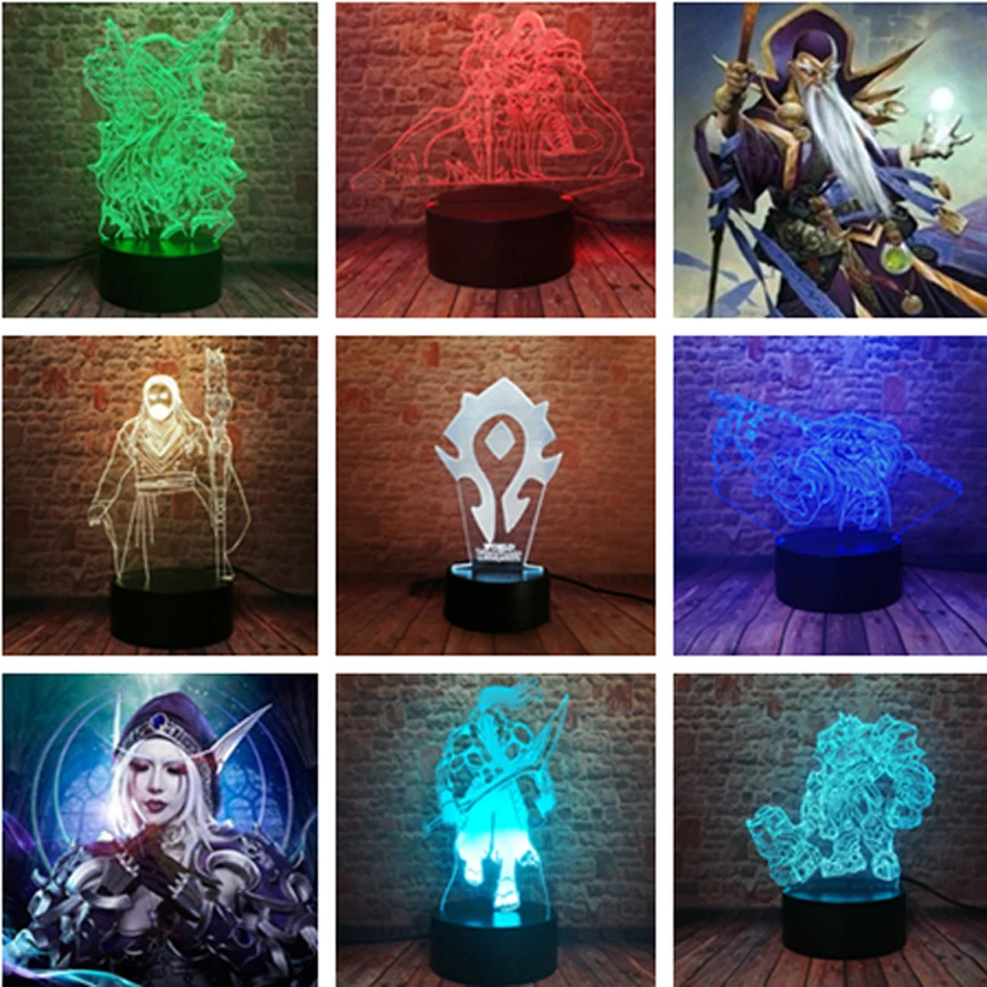 Christmas gift gamer gift Gift for women Birthday Gift World of Warcraft Light Sylvanas Windrunner 3D LED Lamp Home Decor Night Lamp