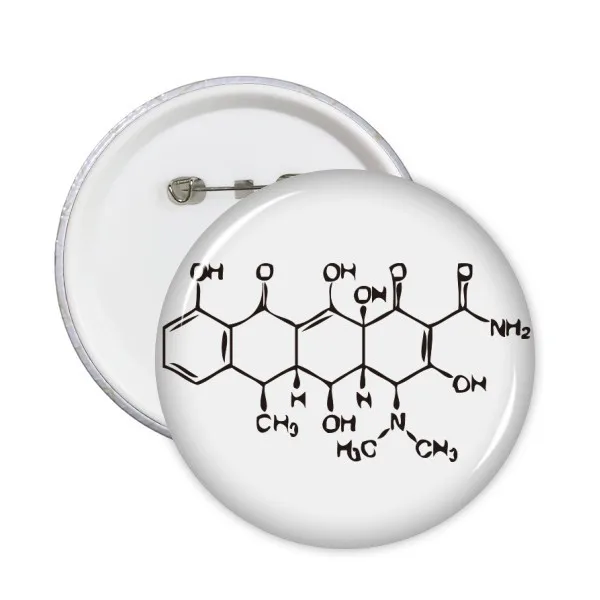 

Molecular Organic Chemistry Atomic Structure Illustration Round Pins Badge Button Clothing Decoration Gift 5pcs