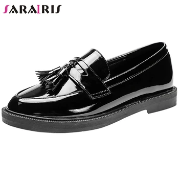

SARAIRIS Classic Lady Spring Pumps Round Toe Fringe Slip On Low Heel Pumps Women 2020 Brand Handmade Casual Shoes Woman
