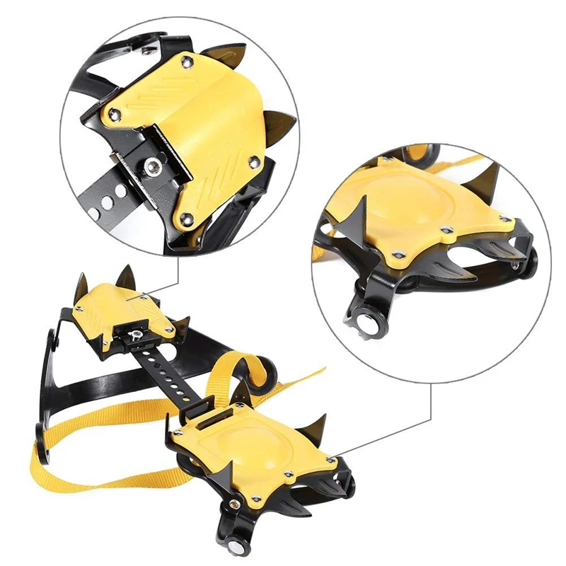 Ceny BEAU 10 zęby raki alpinizm knagi, stal nierdzewna śnieg uchwyty raki z worek do przechowywania klucz sześciokątny Traction Sp