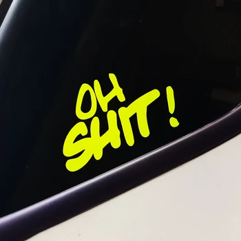 

LuLu Sticker #041 OH SHIT! Funny Waterproof Car Window Stickers and Decals Motorcycle Motocross Helmet Safety Warning Mark