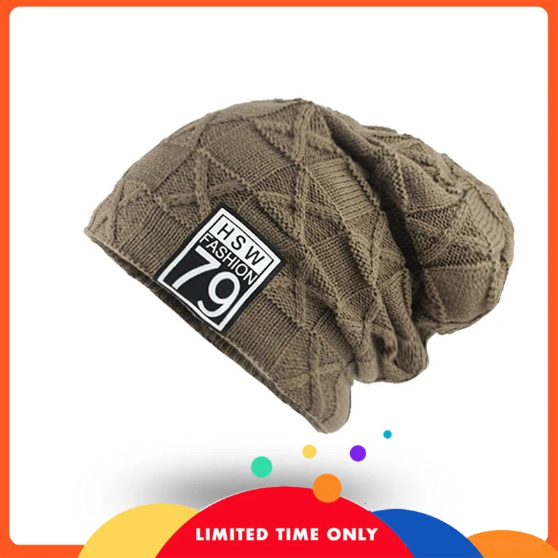 

BOUSSAC Winter Beanies Men Scarf Knitted Hat Caps Mask Gorras Bonnet Warm Baggy Winter Hats For Men Women Skullies Beanies