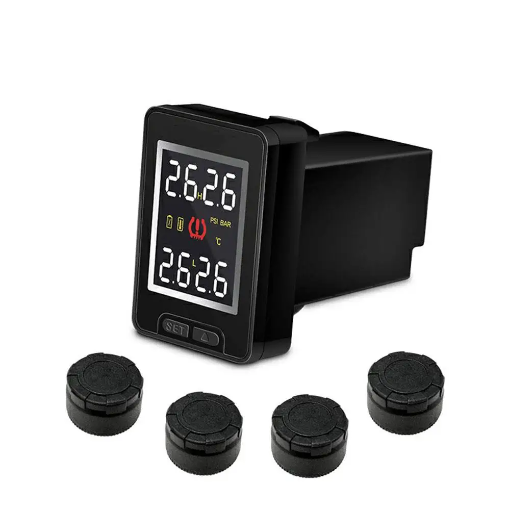 Аварийный датчик давления в шинах TPMS 4 шт. Автомобильный датчик USB контроль давления в шинах цветной ЖК-экран