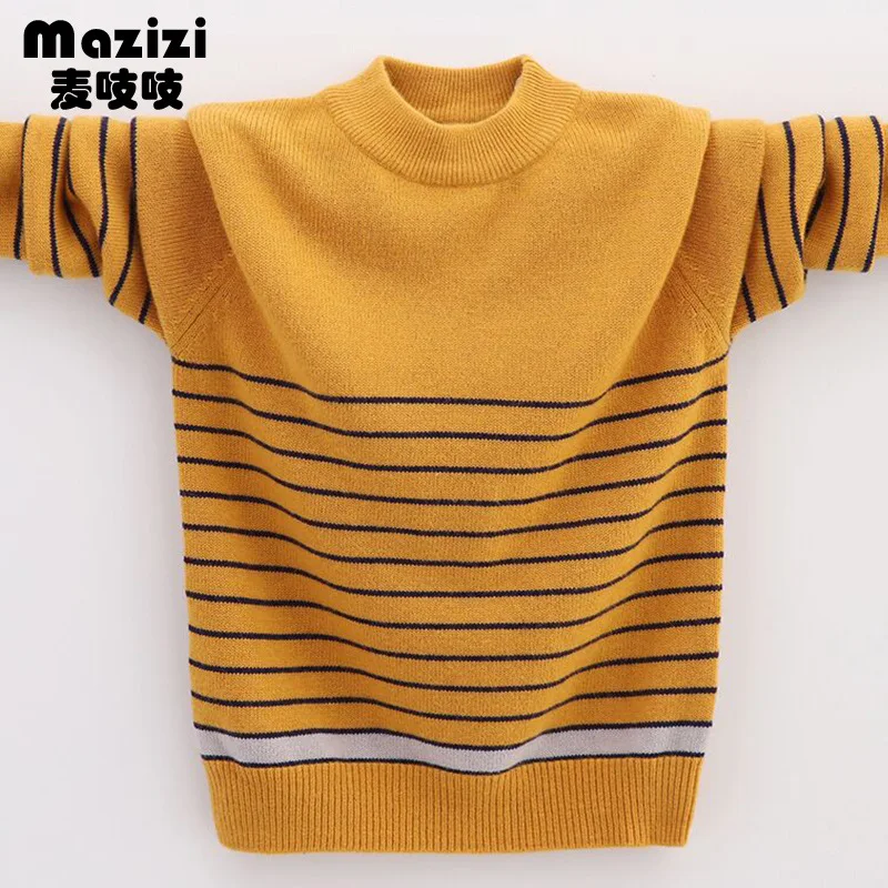 

BOY'S Autumn And Winter Kids' Sweater-Pullover Non-Shirt Stripes Child Crew Neck 100% Non-Sweater Thick Western Style