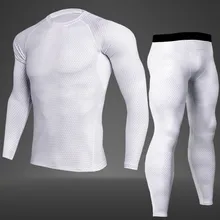Men's Compression Run Jogging Suits Sports Clothing Set Long t shirt And Pants Gym Workout Fitness Tights Garment 2pcs / sets