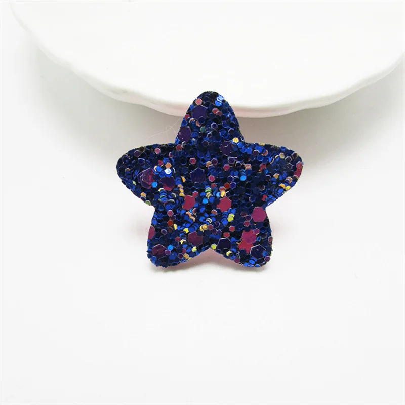 20-100Pcs Glitter Stars/Heart/Crown Patches Appliques DIY Craft Supplies Basteln Kids Hair Pin Accessories Material Ornaments - Цвет: Sapphire Stars