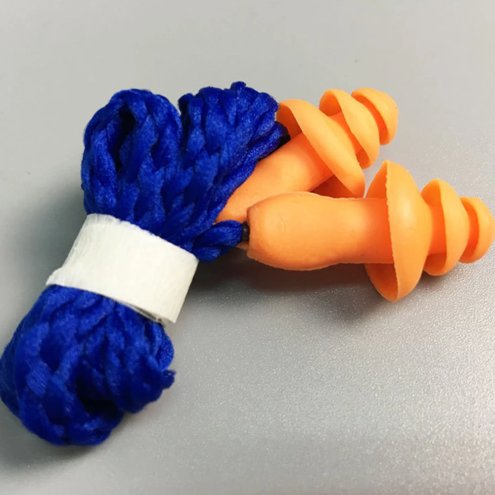 

Durable Silicone Ear Plug Swimming Sleep Protector Waterproof Soft Christmas Tree Shape Orange Noise Reduction With String