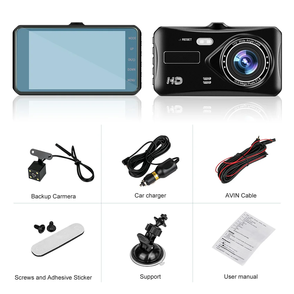 4 &quotHD 1080P Автомобильный видеорегистратор DVR камера цифровая Dashcam сенсорный HD