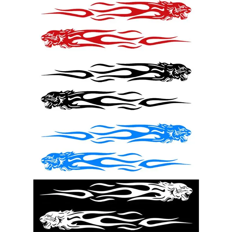 

2pcs Tiger Flame Totem Car Decals Stickers Reflective 24cm Motorcycles Sticker Decoration Creative Fashion Car Styling
