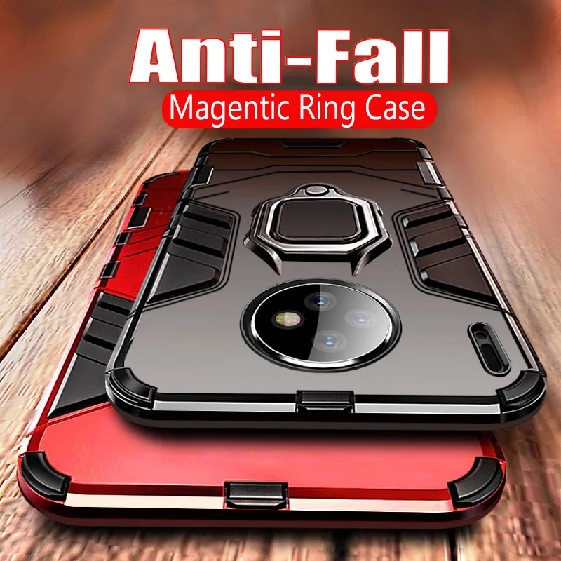 

Luxury Armor Metal Magentic Ring Phone Case For Huawei P30 P20 Mate 20X 30 Pro Honor 8X 9X 20 10 Lite Shockproof Silicone Cases