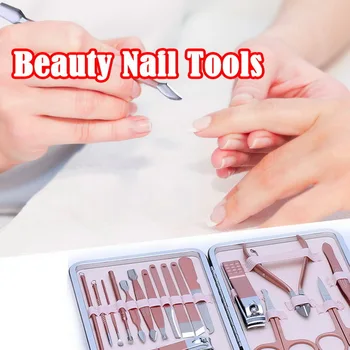 

7/10/12/16/18PC Nail Clipper Set Professional Stainless Steel Nail Scissors Clipper Tweezer Tools Family Foot Hand Care Set