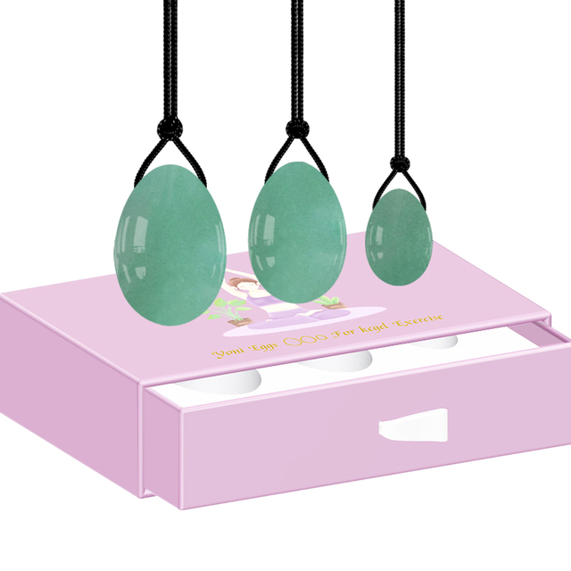Stone Yoni Eggs Drilled Jade Egg Set with Box Women Kegel Exercise Vaginal Muscle Tightening  Feminine Hygiene Product