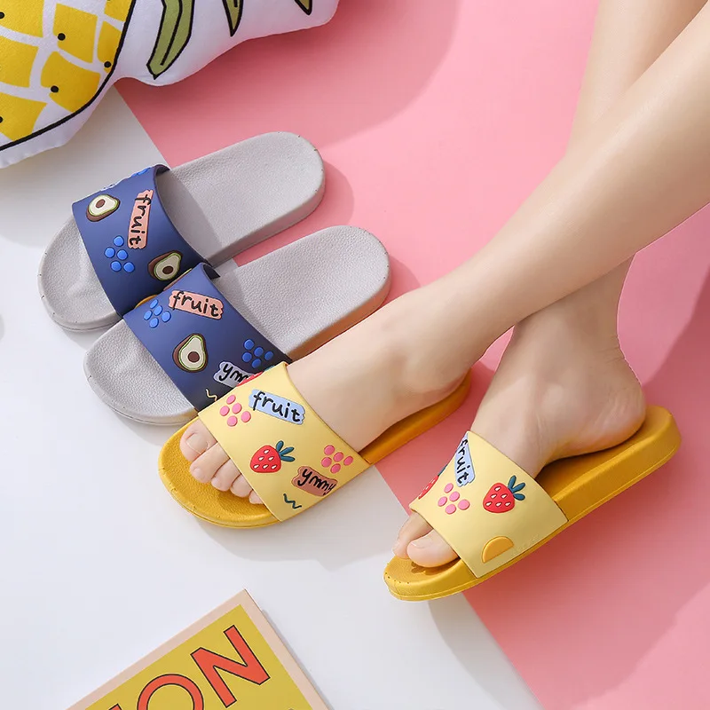 Slippers Women's Summer Cute Cartoon Couple's Home Indoor Non-Slip Bath Slippers Slippers Men Home Slippers for Men Shoes Men