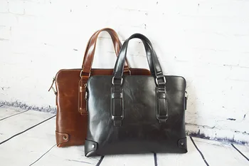 

Retro Solid Color Business casual men's shoulder bag slung briefcase computer bags