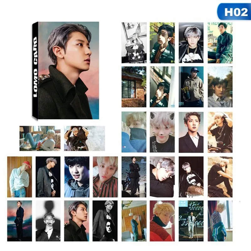 30 pgs/коробка K-POP EXO альбом не ESTRAGE MY RITMO самодельные бумажные веера карты Lomo фото HD Фотокарта подарок