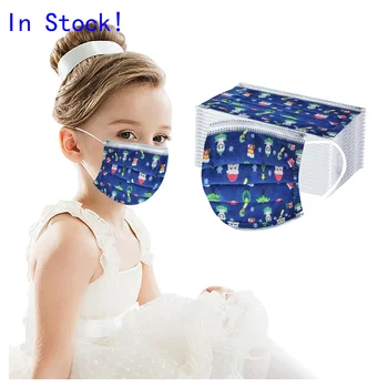 

50pcs Disposable Unisex Face Mask For Kids 3-layer Masks Scarf Mascarilla Mascarar Printed Breathable Soft Mascarillas Masks