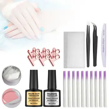 

New Nail Extension Repair Fiber Glue Fiberglass Gel Extended Builder Gel Fiberglass Nail Art Kit Silk Nail Wrap