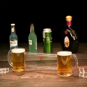 

UNTIOR Double Person Conjoined Beer Mug 900ml Hala Cup Canecas Bar Party Drink Beer Make Friends Game Creativity Friend Gift