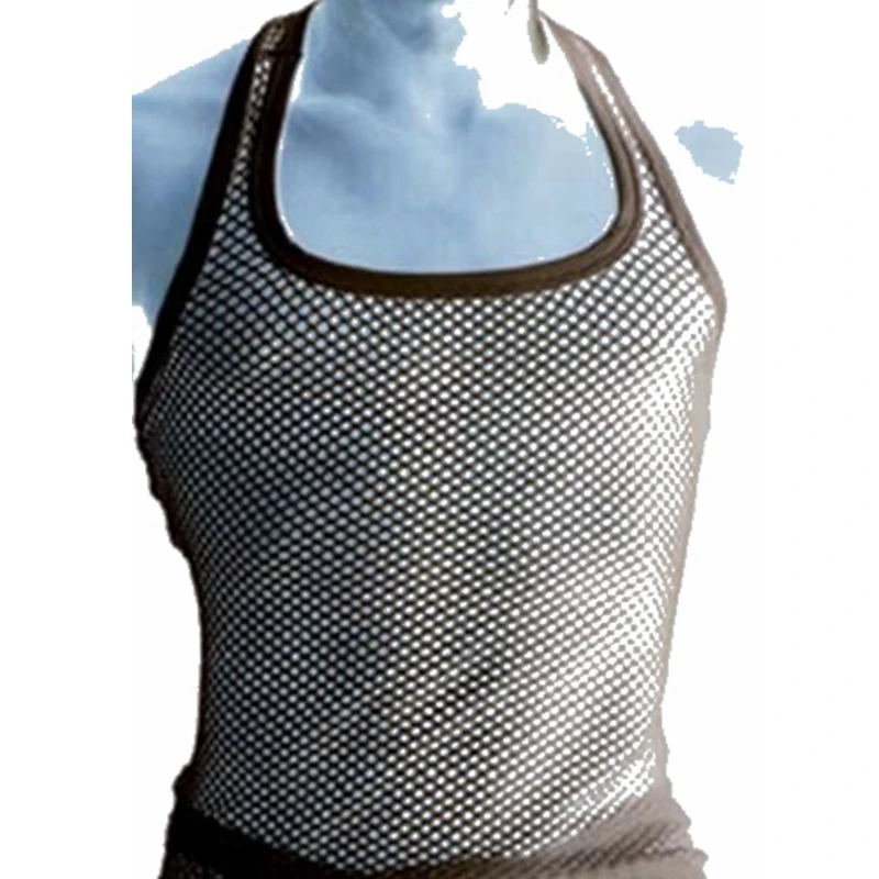 

Fashion Breathable Sexy Men's Black White Fishnet TopsTransparent Vest Net Mesh Gay See-Thru Lounge Funny Shirt Undershirt