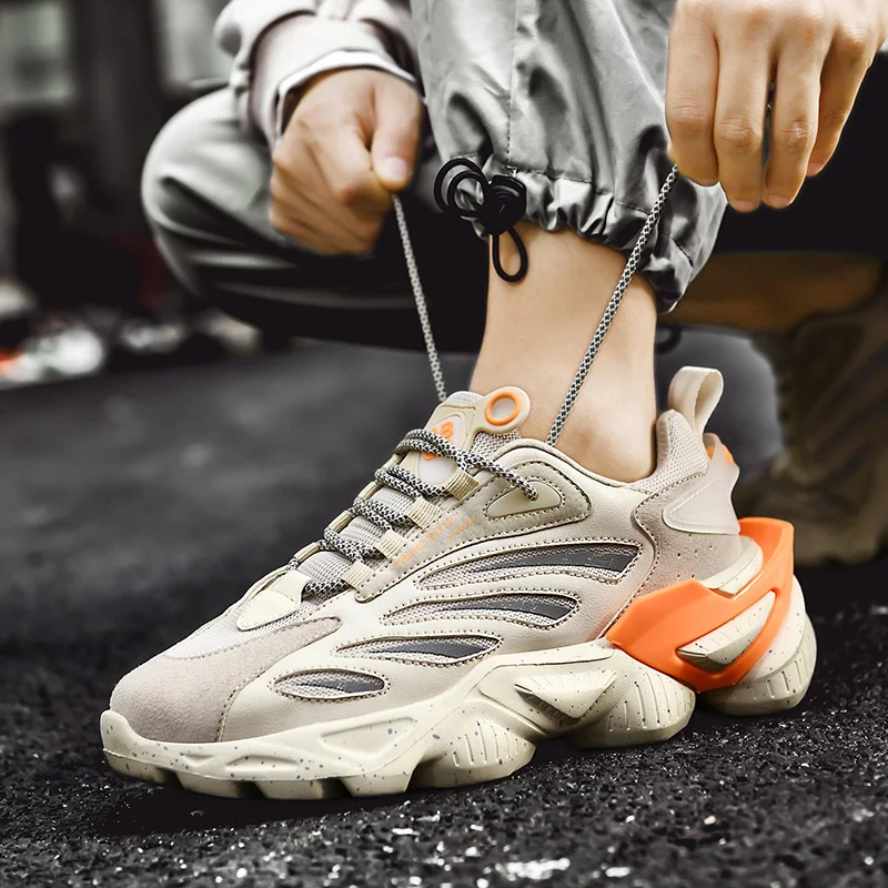 Men Shoes Jogging Sneakers For Men Summer Mesh Casual Sport Sock Shoes Lace-up Outdoor Running Shoes Man skecher Basket Shoes