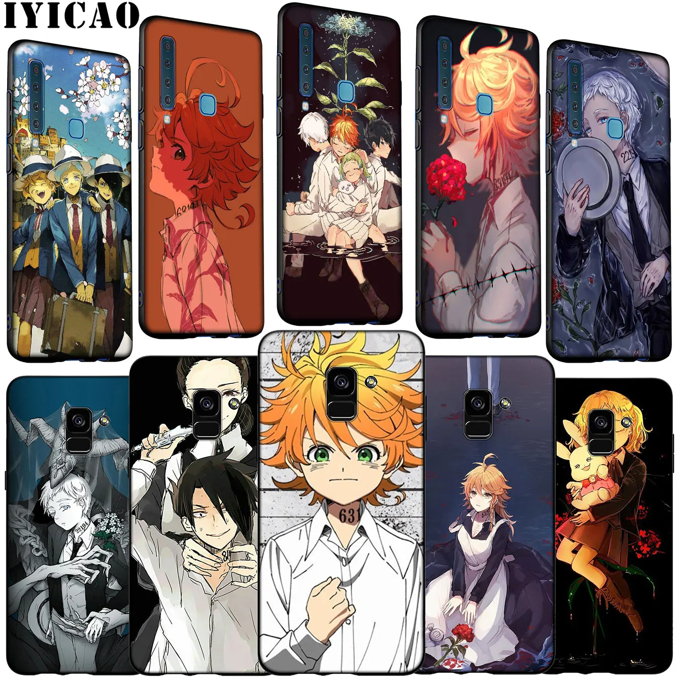 

The Promised Neverland Anime Soft Silicone Phone Case for Samsung Galaxy A6 A7 A8 A9 2018 A3 A5 2016 2017 Note 9 8 10 Plus