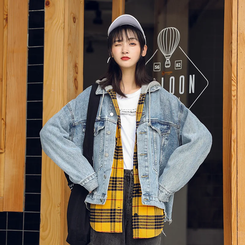 

Japanese-style Loose-Fit Medium-length Jeans Coat Shoot 2019 Autumn And Winter New Style Cowboy Tide Ride Japanese-style Harajuk