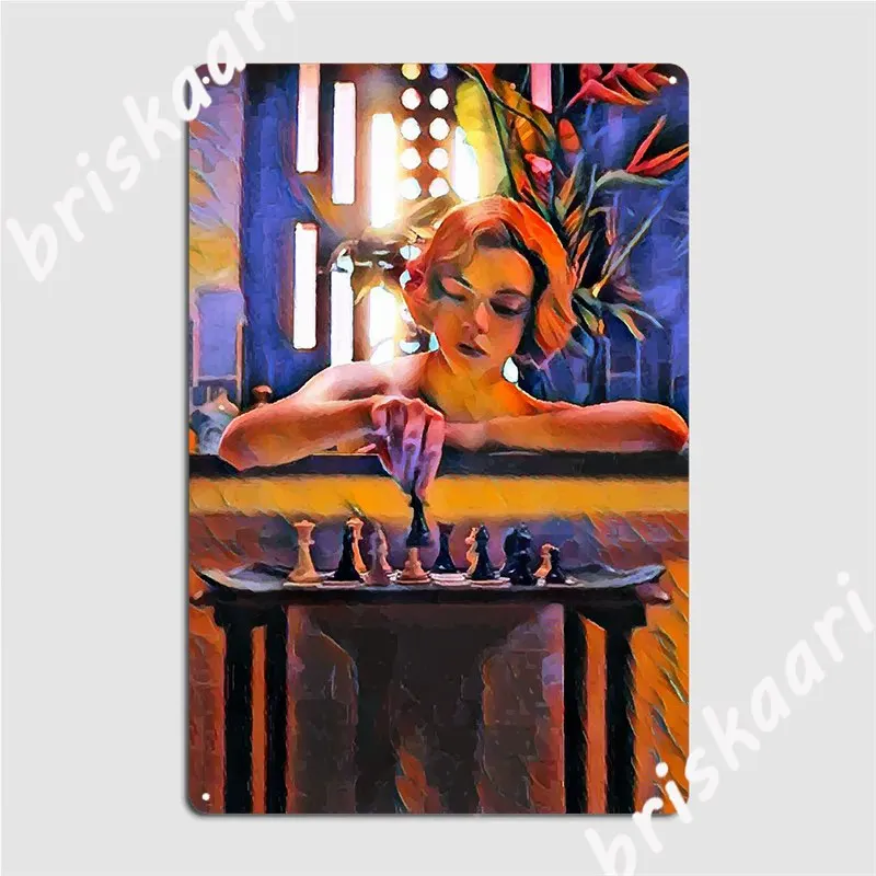 The Queens Gambit Metal Sign Retro Cinema Plates Club Home Tin Sign Poster