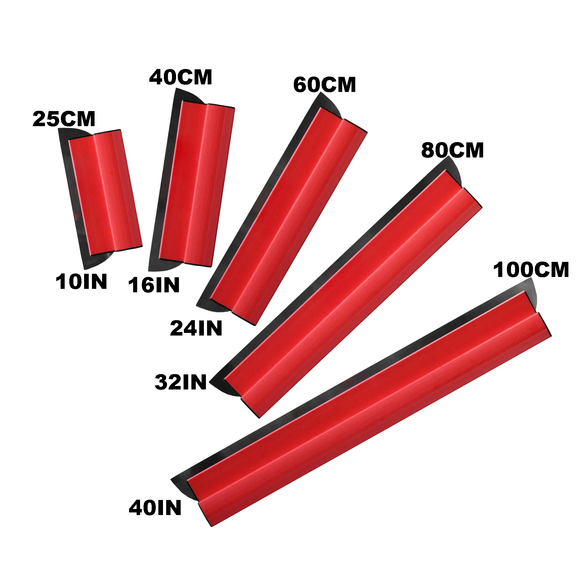 Red SPATULAS 100cm 40inch Skimming rigid plastic brackets Spatula Blade Plasterers Rule Trowel for Drywalls Tape & Join
