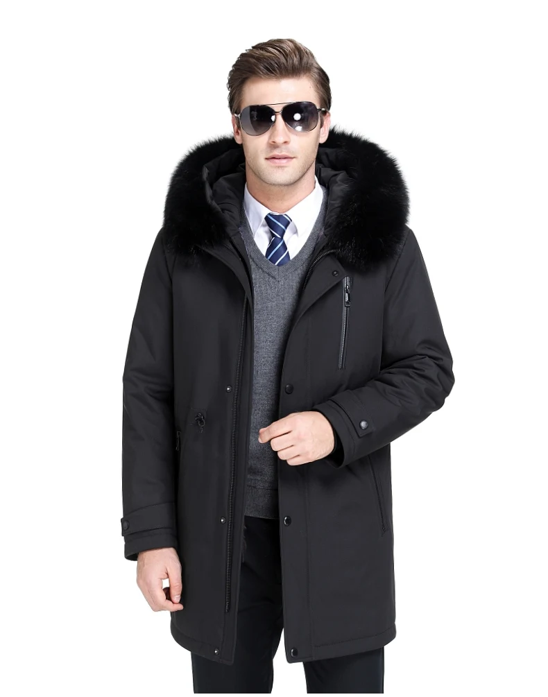 New men's down jacket with detachable rabbit fur (6)