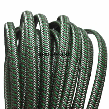 

5m/lot approx 10*5.2mm Braided Flat Leather Rope Wide Green & Brown String Cord For Bracelet Jewelry Making Craft Accessories