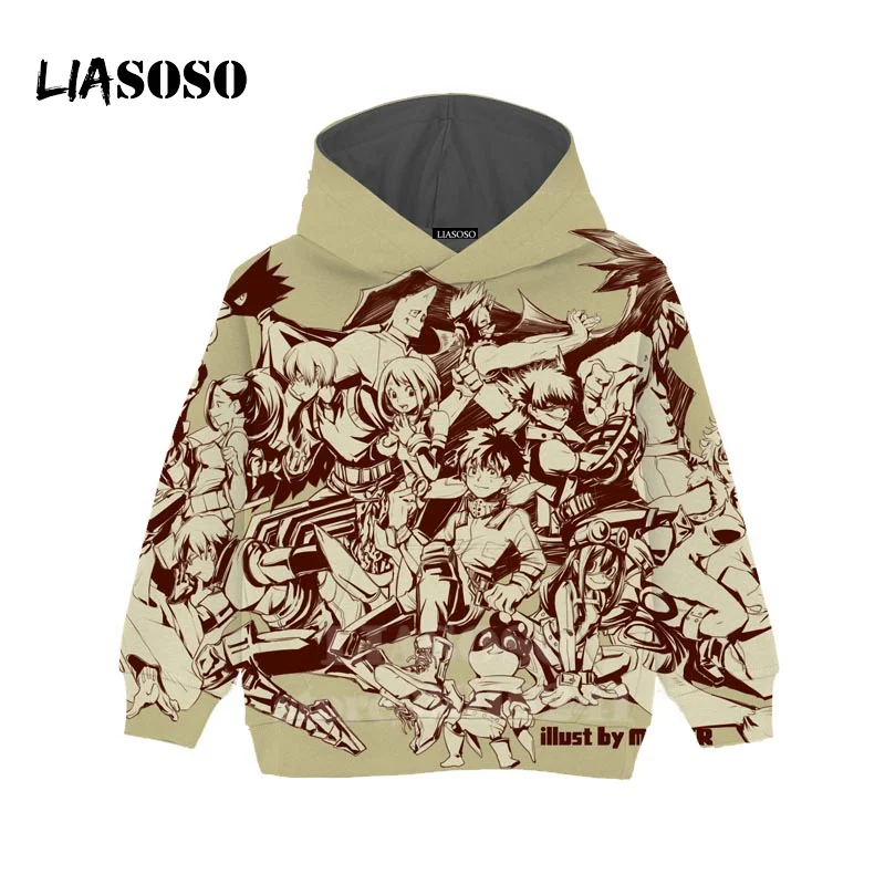 Детские толстовки с объемным принтом аниме «Мой герой» Asui Tsuyu Детский свитер топ с длинными рукавами для мальчиков и девочек, свитер для подростков B144-14 - Цвет: 18
