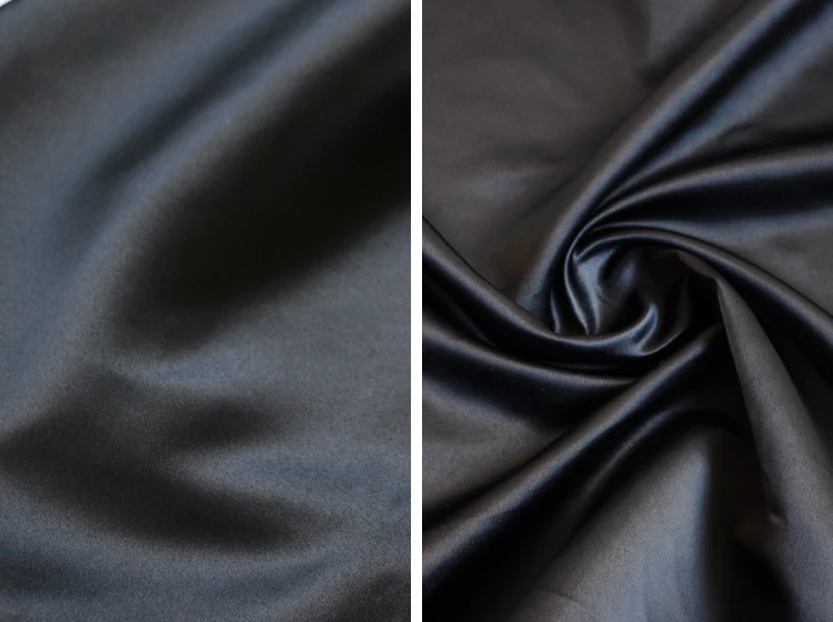 Тяжелая Свадебная атласная ткань полиэфирный мат сатин качество 1 ярд* 150 см - Цвет: 71 black