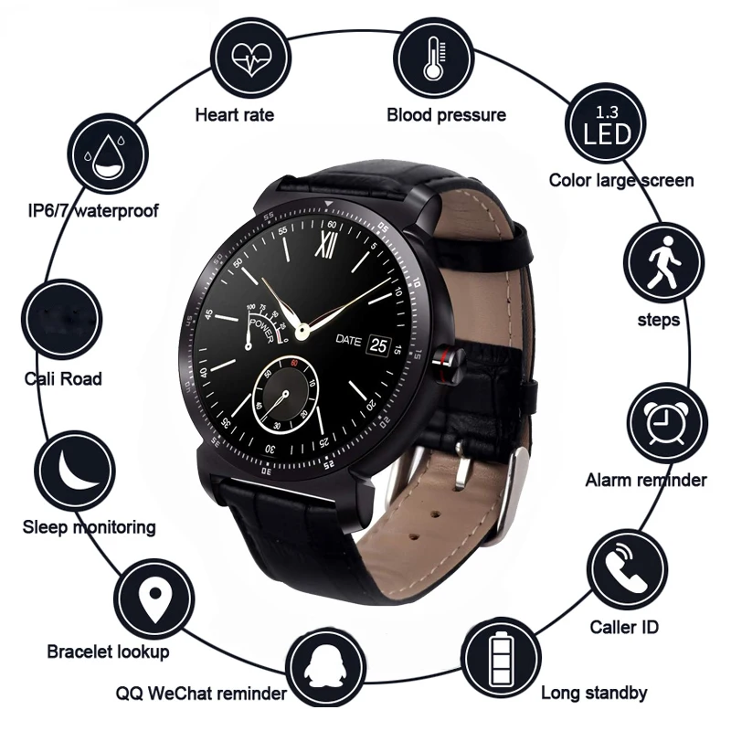 

Business Intelligence Watches K88H Plus Bluetooth Information Reminder Heart Rate Detection Step Sleep Analysis For Android IOS