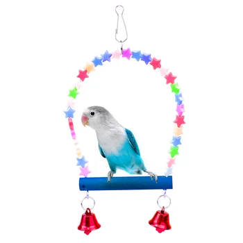 

PipiFren Bird Toys Stand For Parrot Conure Accessories Love swing Perch Cage Decoration Budgie Parakeet Supplies African Grey