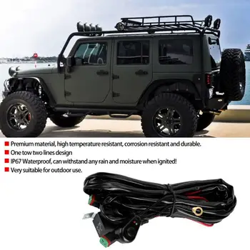 

2M Long Car Relay Wire Harness Adapter LED Bar for Fog Light Convertion Relay Wire Harness Adapter