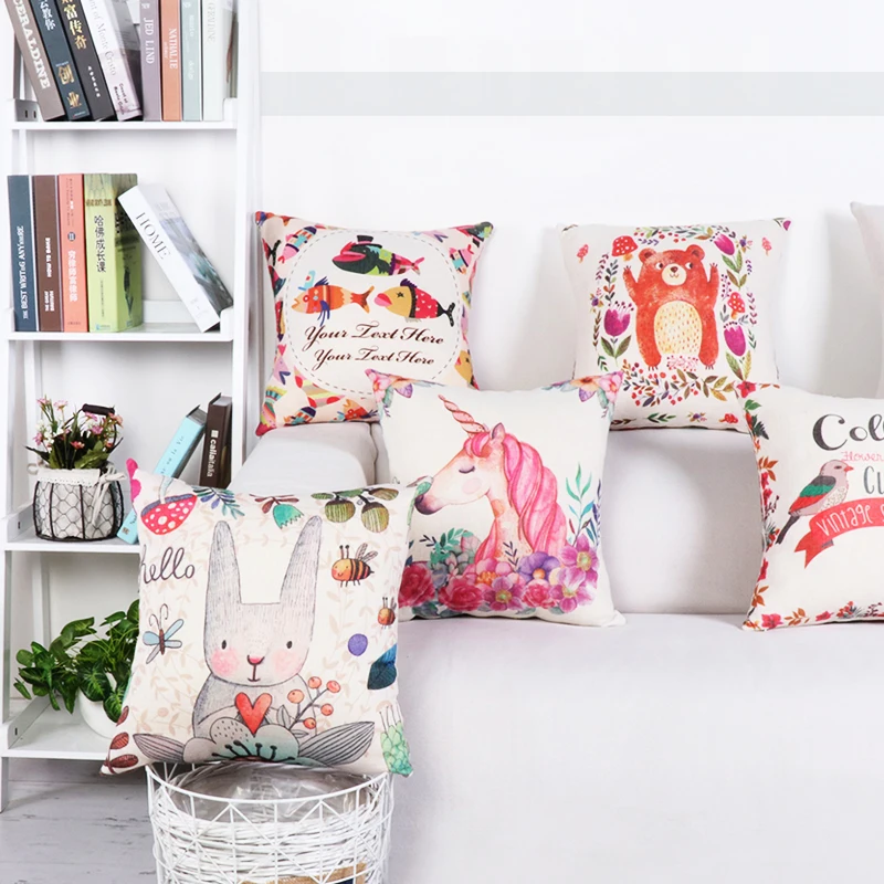 

Pillowcase sofa cushion cover decoration linen pillow case decorative pillow animal pattern sofa throw pillow cover couch pillow