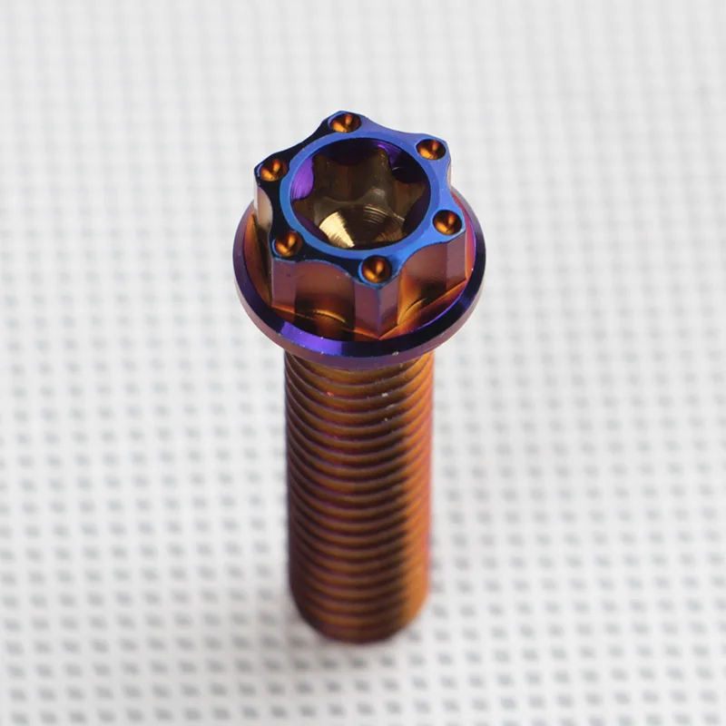 Титановые винты Burn Blue M8 x 20 25 30 35 40 Torx фланцевые Ti болты для мотоцикла самодельные