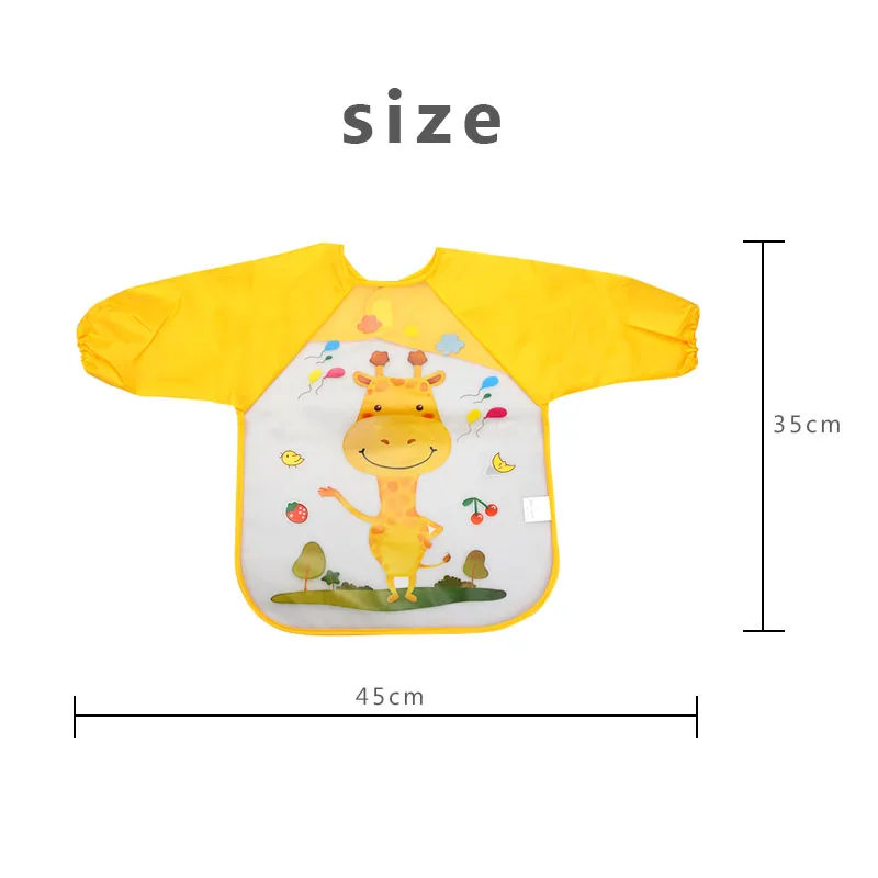 ergo baby accessories Cute Baby Bibs Waterproof Long Sleeve Apron Children Feeding Smock Bib Burp Clothes Soft Toddler Baby Feeding Bibs shake baby's hand