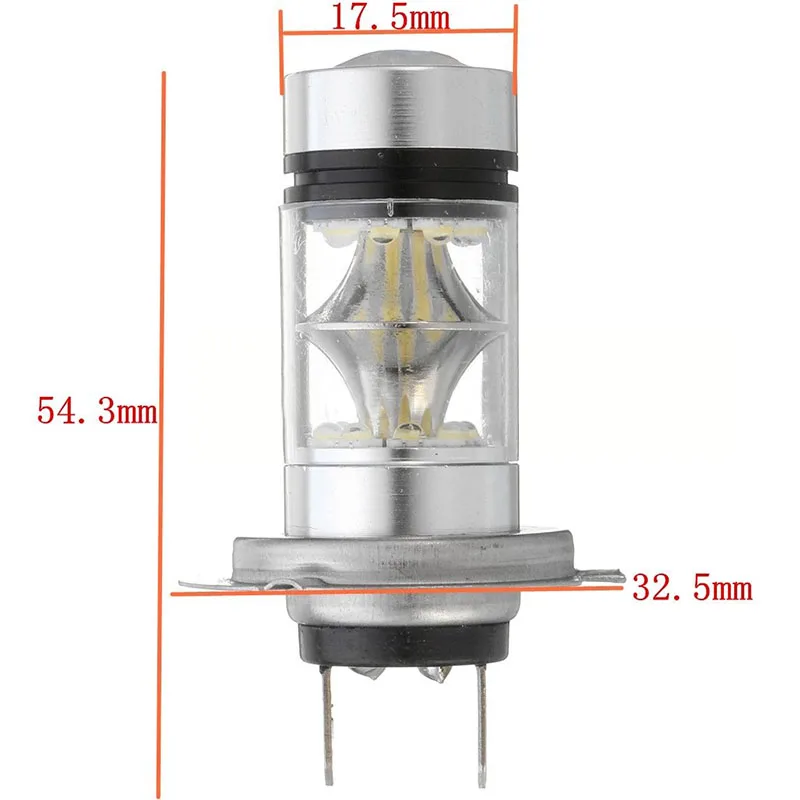 2 шт./компл. H7 автомобилей головной светильник 12 V/24 V 1500Lm 100 Вт Светодиодный Противотуманные фары Дневные Фары Хвост Вождения светильник головной светильник лампы белого цвета