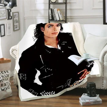 

Michael Jackson 3D Printed Sherpa Blanket Couch Quilt Cover Travel Bedding Outlet Velvet Plush Throw Fleece Blanket Bedspread 04