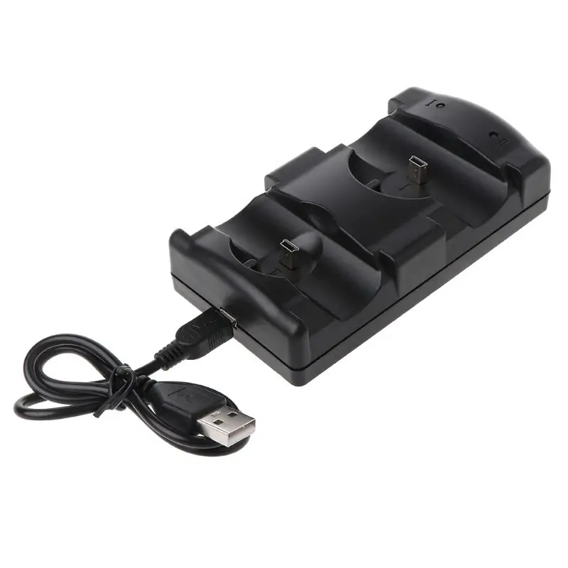 

Black Universal USB Powered Dual Double Charger Dock Stand Charging Station for PS3 Move Wireless Controller